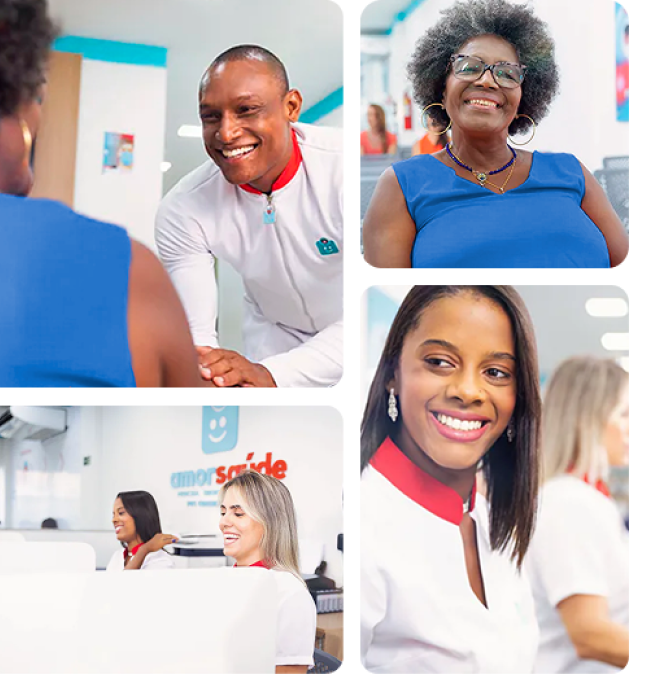 Mosaico de fotos AmorSaúde